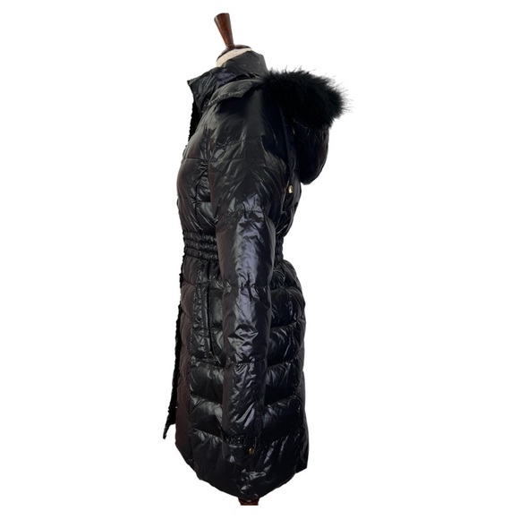 BEA YUK MUI DOWN PUFFER BLACK GOLD NWT  NYLON COAT WITH REMOVEABLE HOOD SZ 42 - Picture 5 of 15